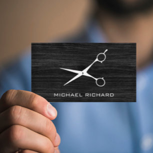 Carte De Visite Ciseau en acier foncé Ciseau Hair Styliste Profess