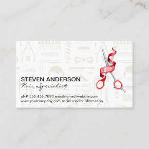 Carte De Visite Ciseau pour tondeuse à cheveux   Motif en barbre  