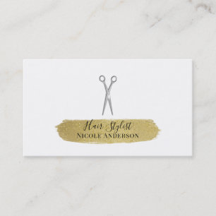 Carte De Visite Ciseaux Argent Parties scintillant Or Brush Hair S