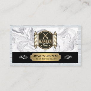 Carte De Visite Ciseaux Barbershop Poteau en barbier Brick
