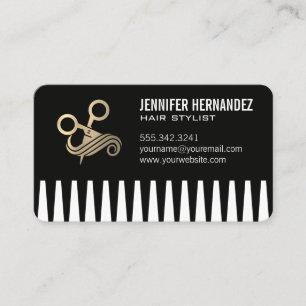Carte De Visite Ciseaux Cheveux Salon Beauté