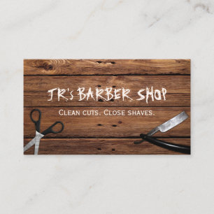Carte De Visite Ciseaux de coiffure rustique et de razor