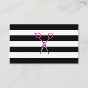 Carte De Visite Ciseaux de Motif à bande chic