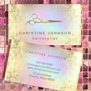 Carte De Visite ciseaux de papier doré FAUX