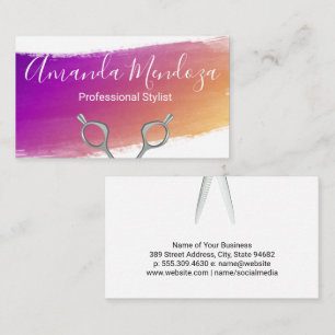 Carte De Visite Ciseaux de salon   Pinceau artistique