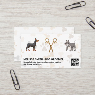 Carte De Visite Ciseaux fantaisistes   Doggies   Code QR
