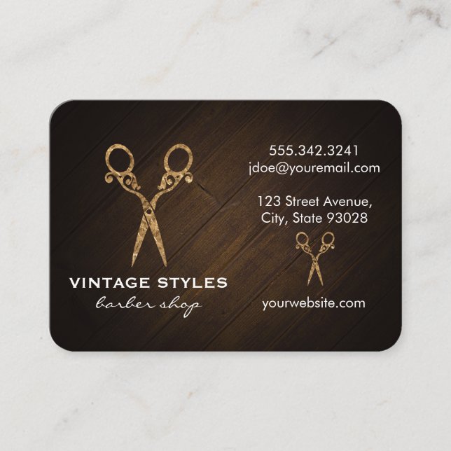 Carte De Visite Ciseaux | Orné / Or (Devant)