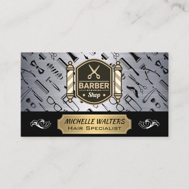 Carte De Visite Ciseaux | Poteaux en barbre et outils (Devant)