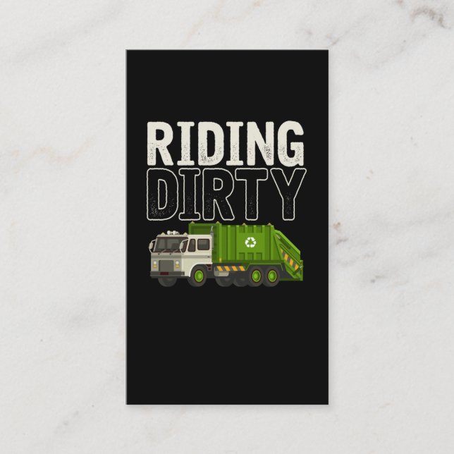 Carte De Visite Citation de camion-poubelle Jour-poubelle Trucker (Devant)
