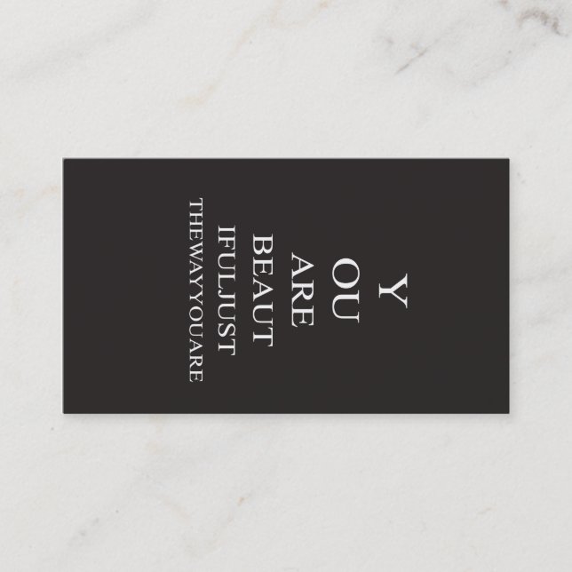 Carte De Visite Citation inspirée d'amour blanc noir (Devant)