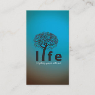 Carte De Visite Citation inspirée turquoise d'arbre de la vie