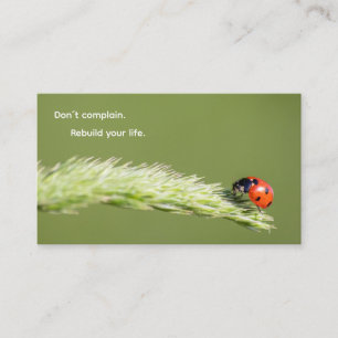 Carte De Visite Citation motivante positive avec petite coccinelle