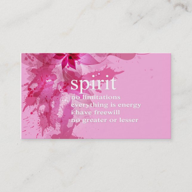 Carte De Visite Citation spirituelle inspirée abstraite rose (Devant)