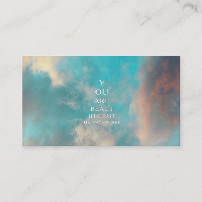 Carte De Visite Citation turquoise d'amour de bleu de ciel (Devant)