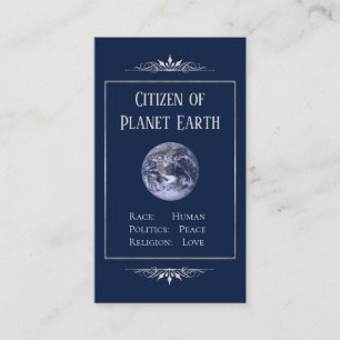 Carte De Visite Citoyen de la terre de planète