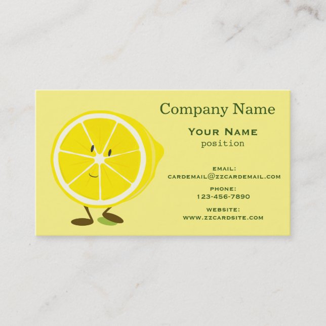 Carte De Visite Citron de sourire (Devant)