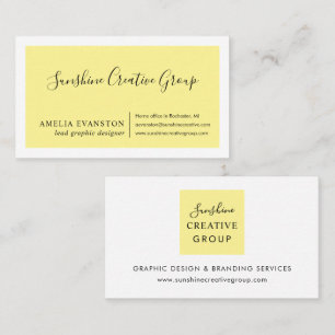 Carte De Visite Citron jaune minimal moderne