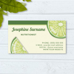 Carte De Visite Citron Vert Citron Fruit Tranches Nutritionniste