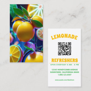 Carte De Visite citrons citrons verts néon avec code QR