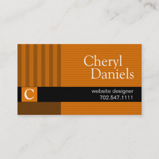 Carte De Visite Citrouille de concepteur de Web d'initiales de