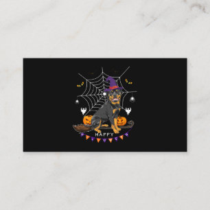 Carte De Visite Citrouille de sorcière Rottweiler Halloween Hommes