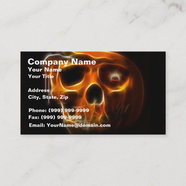 Carte De Visite Citrouille frais de la mort de Halloween (Devant)