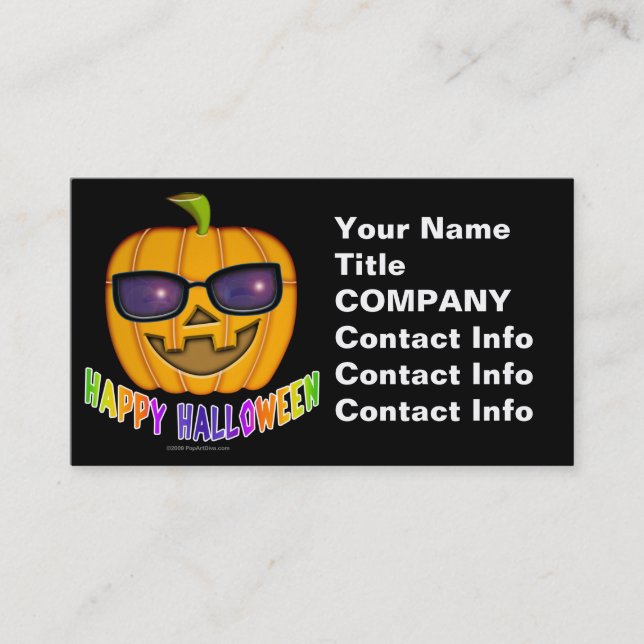 Carte de visite - Citrouille Halloween Jack-o'-lan (Devant)