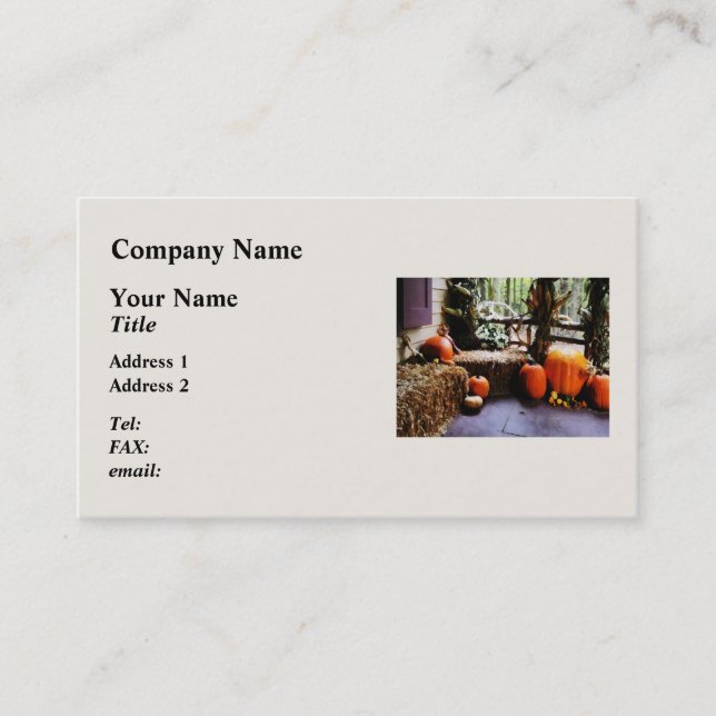 Carte De Visite Citrouilles sur Porch (Devant)