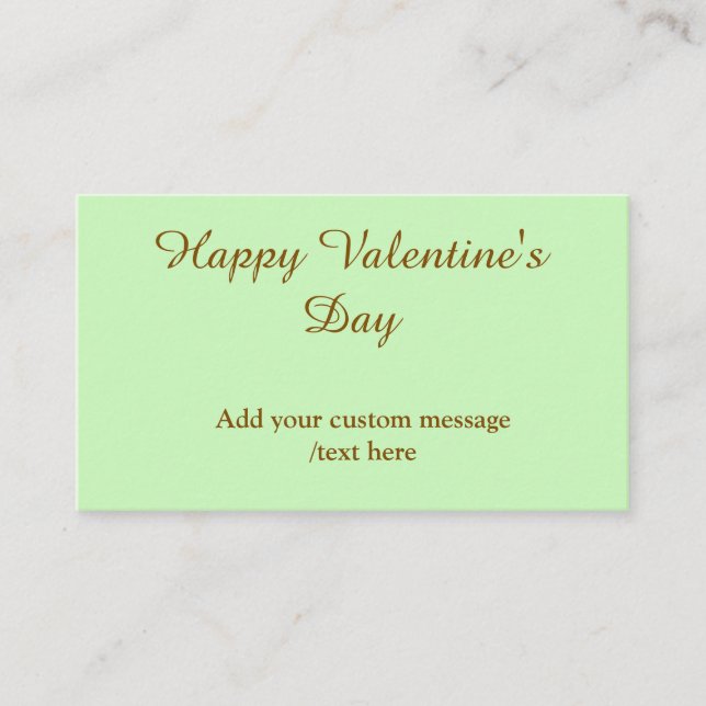 Carte De Visite Citrus green brown happy Valentine's day simple  (Devant)