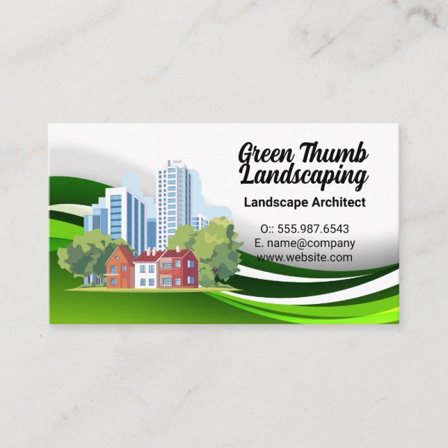 Carte De Visite City Buildings | Residential Homes | Landscape (Devant)