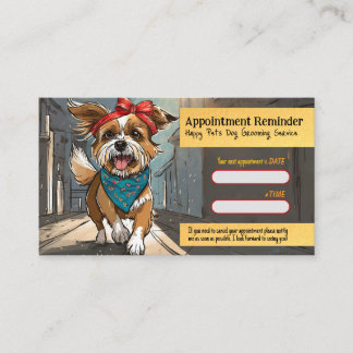 Carte De Visite City Dog Artsy Grooming Appointment Reminder Card