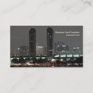 Carte De Visite City Harbour Night San Diego Convention Center