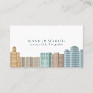 Carte De Visite City Skyline Agent immobilier professionnel