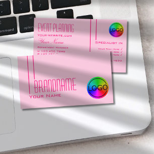Carte De Visite Clair Bébé rose avec logo Simple et moderne