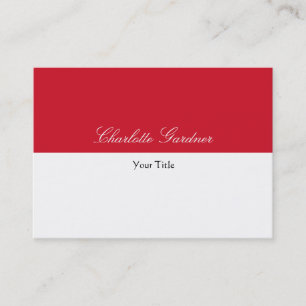 Carte De Visite Clair créatif élégant unique moderne rouge blanc