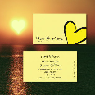 Carte De Visite Clair Jaune Gorgeous Coeur Moderne Cute Simplement