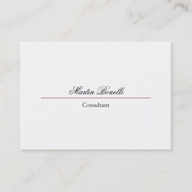 Carte De Visite Clair simple classique blanc (Devant)