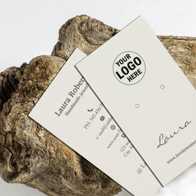 Carte De Visite Clair Tan Ajouter Votre Écran D'Oreille Logo (Créateur téléchargé)