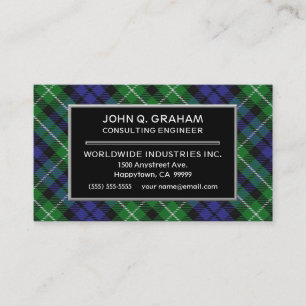 Carte De Visite Clan écossais Graham Tartan Plaid