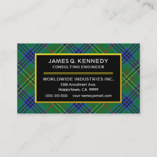Carte De Visite Clan écossais Kennedy Tartan Plaid