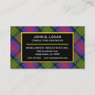 Carte De Visite Clan écossais Logan Tartan Plaid