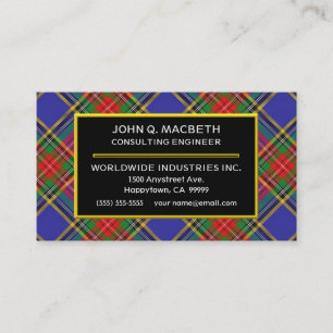 Carte De Visite Clan écossais MacBeth Tartan Plaid