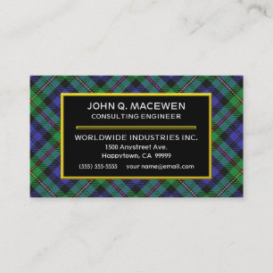 Carte De Visite Clan écossais MacEwen Tartan Plaid