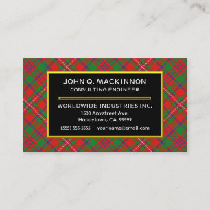 Carte De Visite Clan écossais MacKinnon Tartan Plaid