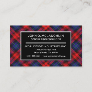 Carte De Visite Clan écossais MacLachlan Tartan Plaid