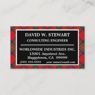 Carte De Visite Clan écossais Stewart Tartan Plaid