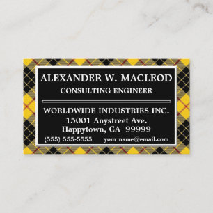 Carte De Visite Clan MacLeod de Lewis Tartan Plaid