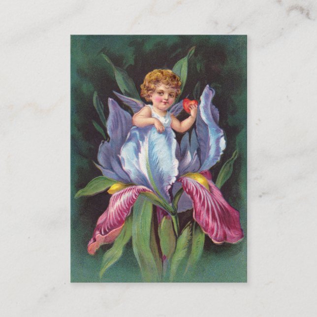Carte De Visite Clapsaddle : Iris d'ange de fleur (Devant)