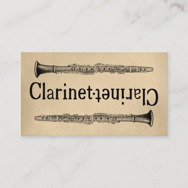 Carte De Visite Clarinet Vintage (Devant)