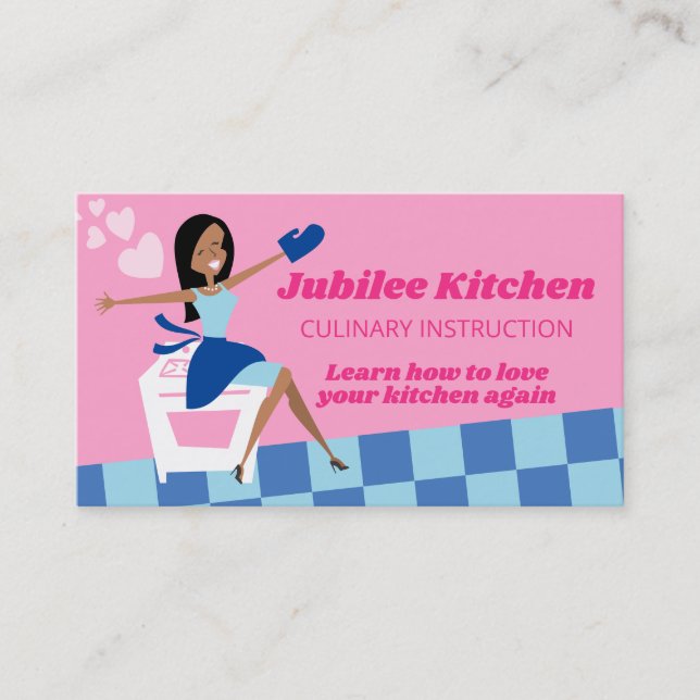 Carte De Visite Classe cuisine de femme afro-américaine (Devant)